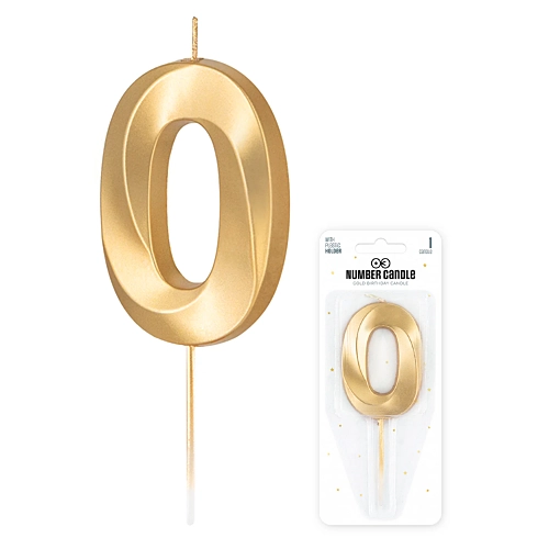 Świeczki urodzinowe tort świeczka złoty cyfra 0